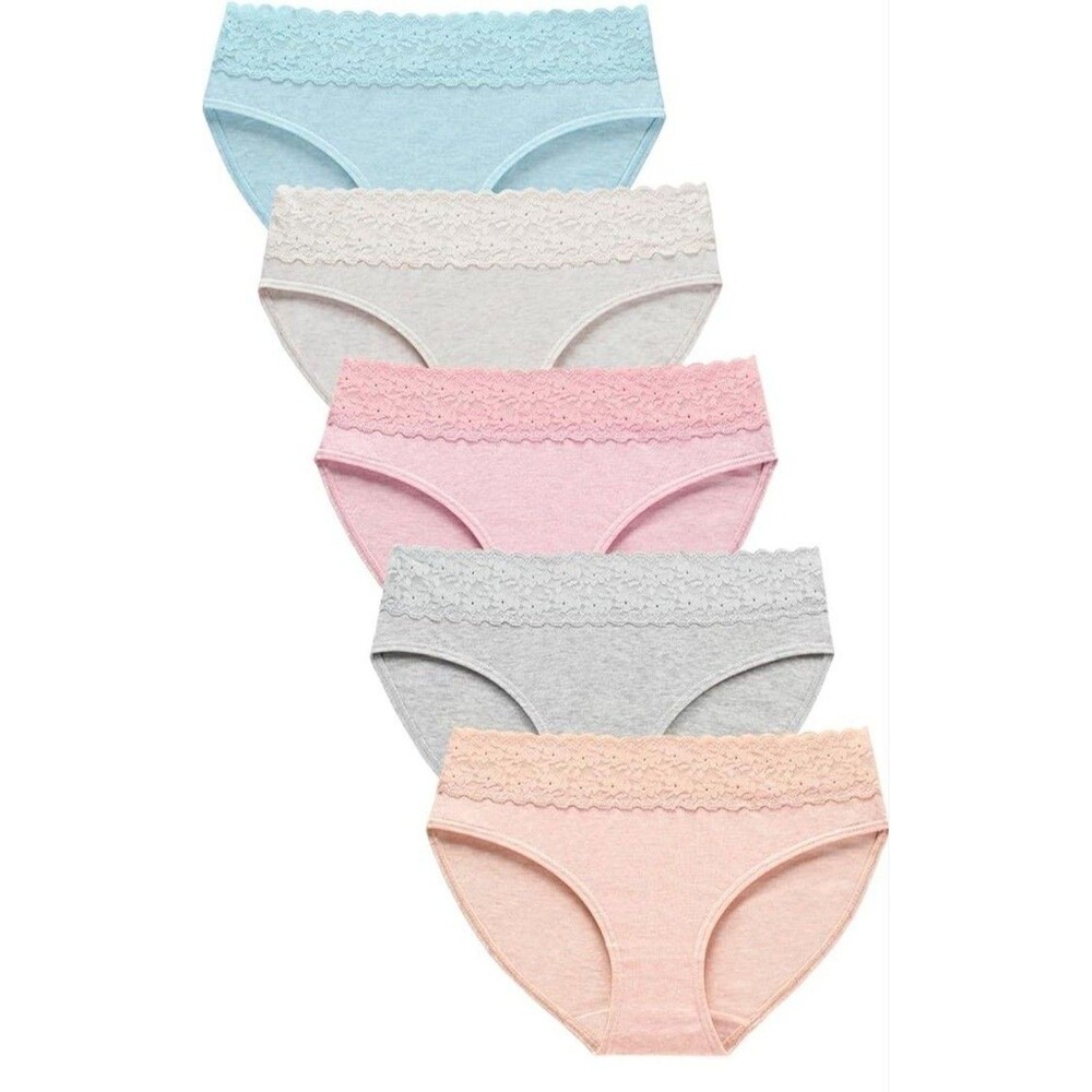 Wealurre Cotton Panties for Women Bikini Underwear Hipster Underpants Lace Sz L